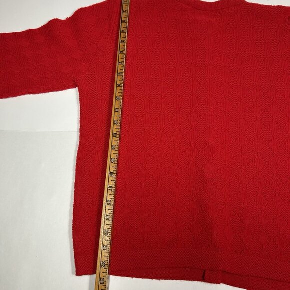 Vtg Cuddle Knit Cardigan Sweater Women Red Cable Knit Acrylic USA 70s Sz M ?! - Picture 8 of 8